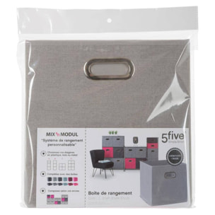 Caja de almacenamiento de 31 x 31 cm, gris jaspeado claro