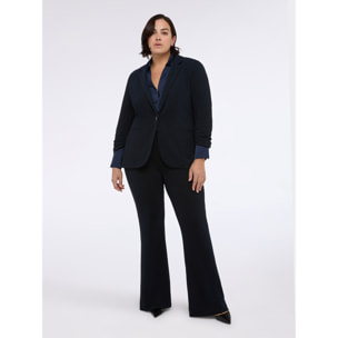 Fiorella Rubino - Pantalones Flare scuba lurex - Azul
