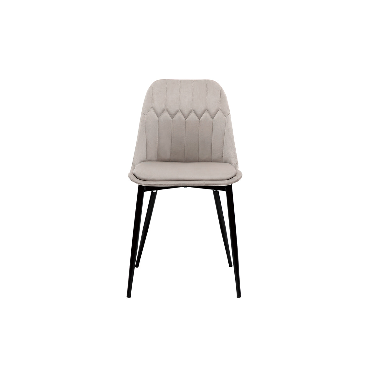 Chaises design en tissu velours taupe et métal noir (lot de 2) FUSE