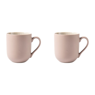 Lot de 2 mugs taupe - "Iris"
