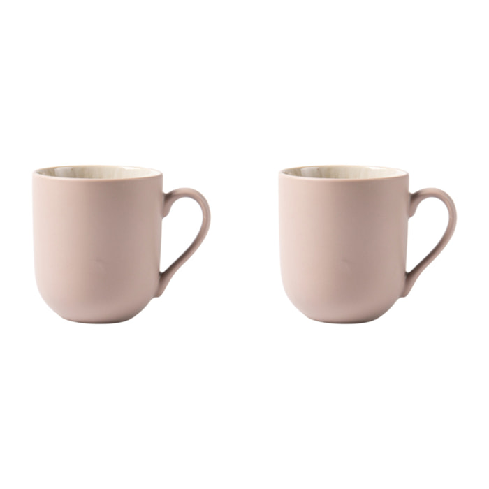 Lot de 2 mugs taupe - "Iris"