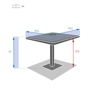 Table de jardin bistro Tyla Acacia & Graphite