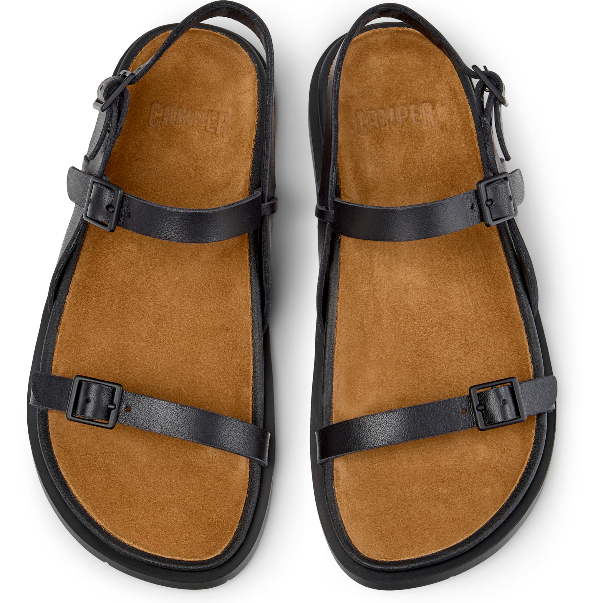 Sandalias - CAMPER Lluc Sandal - Negro - Cuero liso