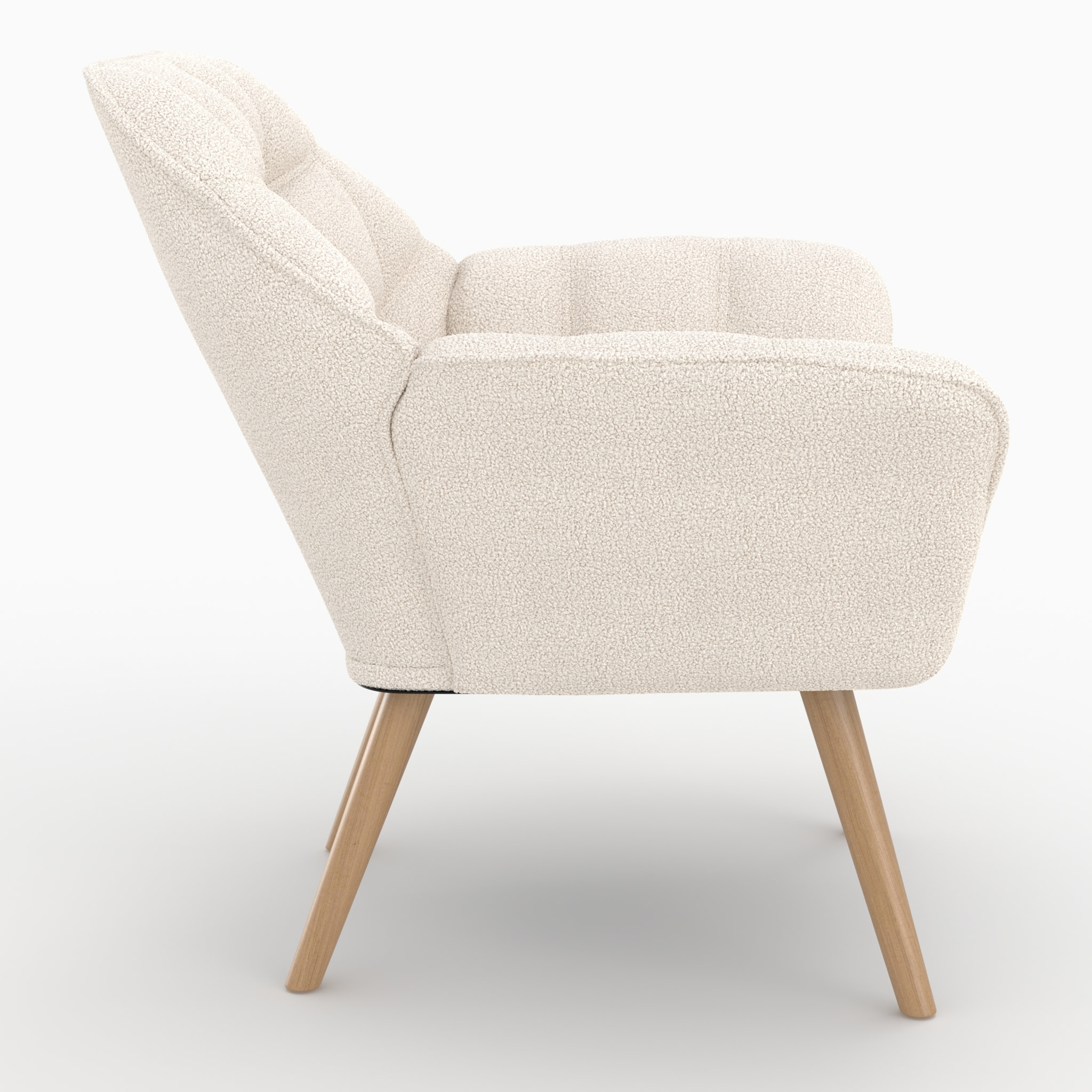 Fauteuil en tissu bouclé blanc - Simba