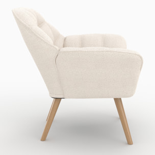 Fauteuil en tissu bouclé blanc - Simba