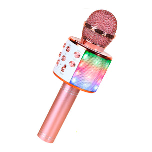 Microfono Karaoke multifunzione con luci e altoparlante integrato.