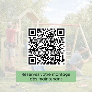 Aire de jeux en bois poutre métal 2,30 m XCHANGE PLAYER