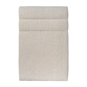 Lit avec tête de lit bandes horizontales bouclette et sommier tapissier Ep14