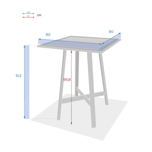 Table haute de jardin Tiwi Acacia