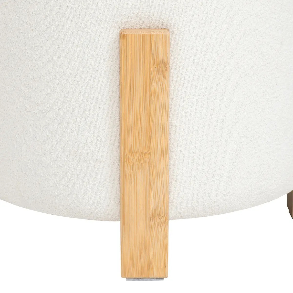 Tabouret "Bansa" bouclette bambou blanc D37,5x32cm