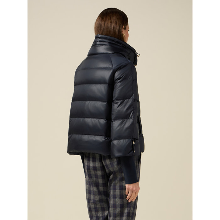 Oltre - Piumino corto in vera piuma - Blu