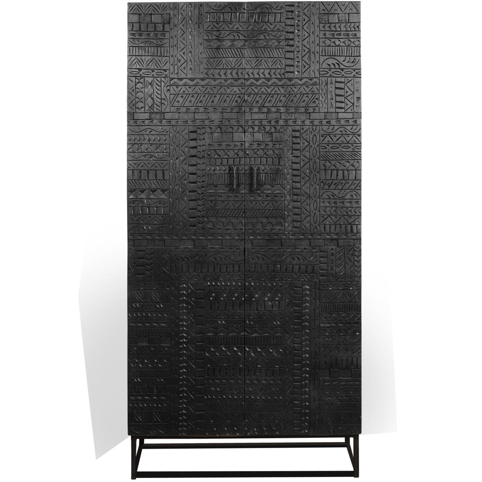 Armario - madera de mango y hierro - 180x90x50cm