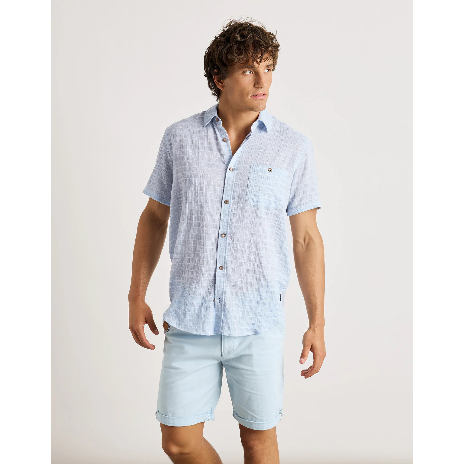 Camisa Manga Corta Azul - Socra