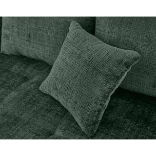 Rune - canapé d'angle droit 4 places en velours texturé - Vert