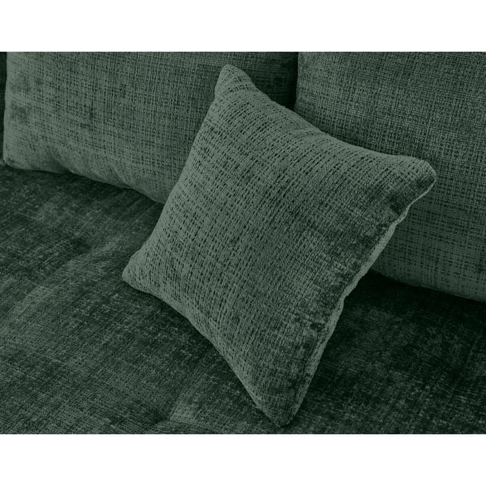 Rune - canapé d'angle droit 4 places en velours texturé - Vert