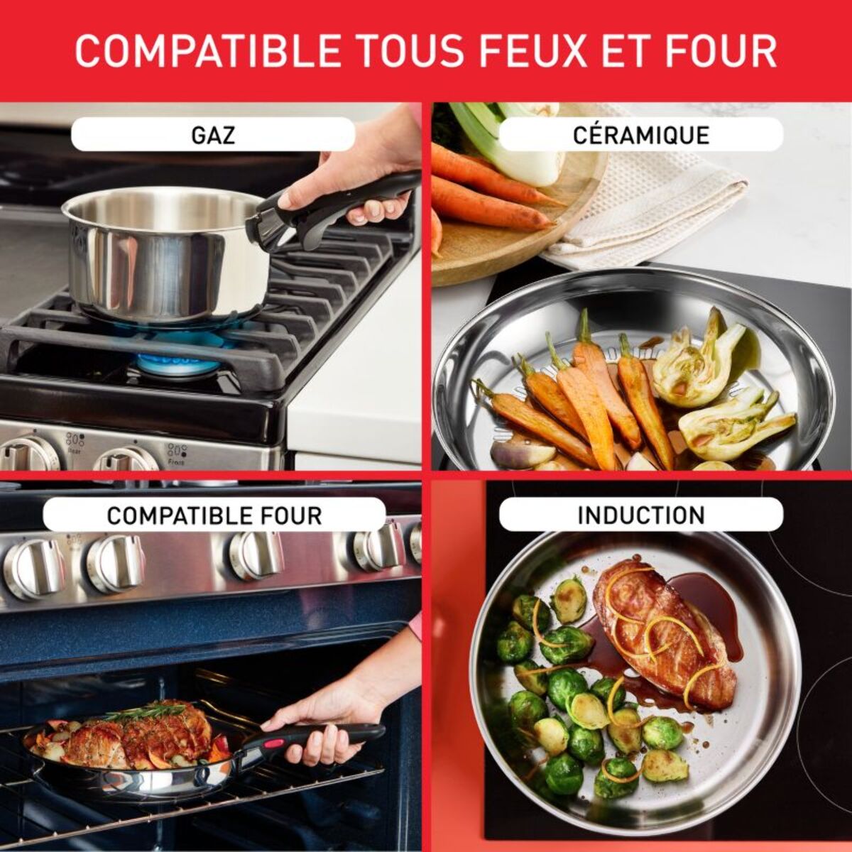 Batterie de cuisine TEFAL Ingenio Emotion 4pcs