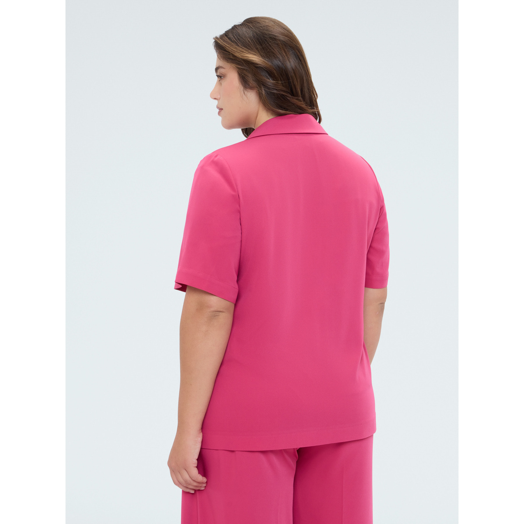 Fiorella Rubino - Blazer fluido con bottone gioiello - Fucsia