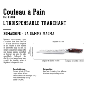 Couteau à pain 8 pouces, gamme Magma
