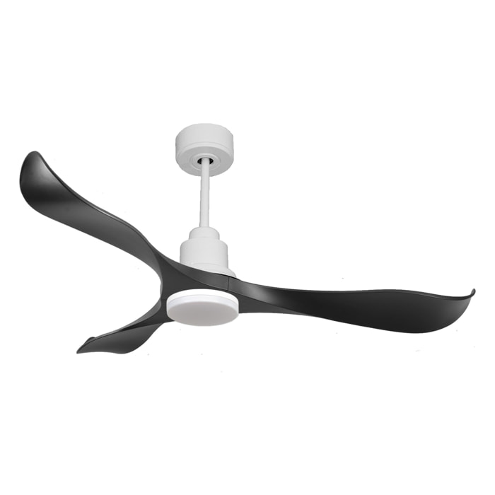 Ventilador de techo Modo Invierno/Verano Termostato Dimable Wifi Motor DC Techos Inclinados Mando a Distancia Luz tres tonos Adaptador 2/3 Aspas Hypersilence UtilaD132C04LED64449 PURLINE
