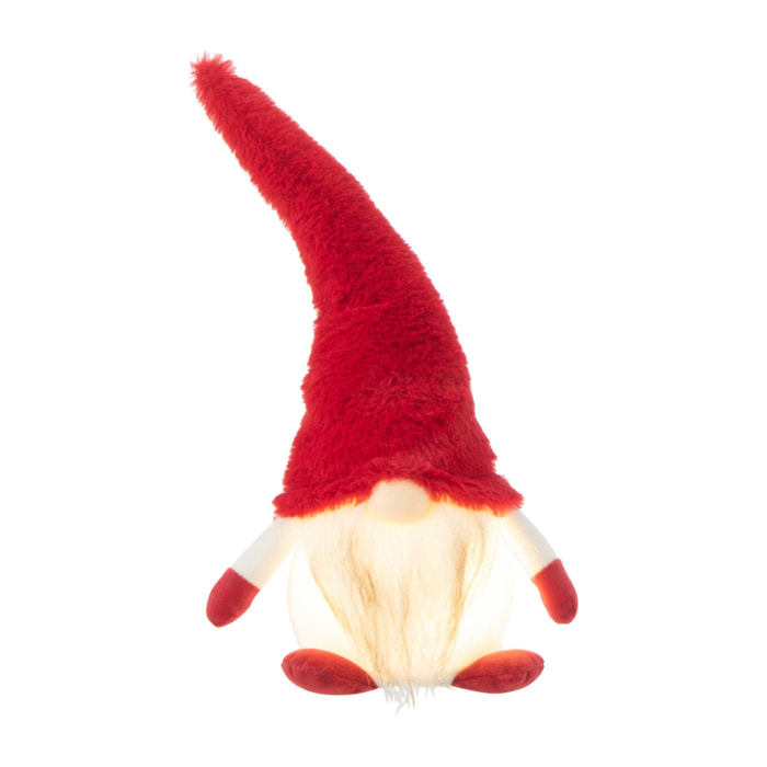 J-Line figurine Lutin - textile - rouge/blanc - small - LED