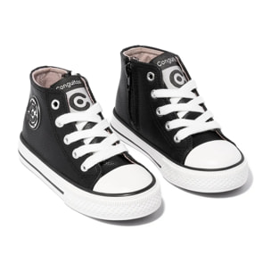 Zapatillas Altas de Niños Básicas en Negro