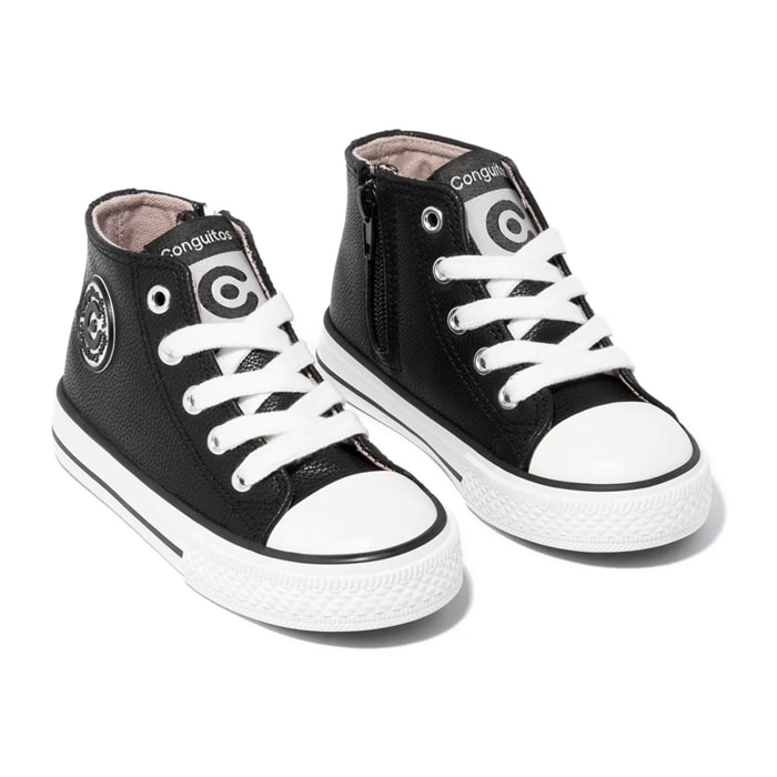 Zapatillas Altas de Niños Básicas en Negro