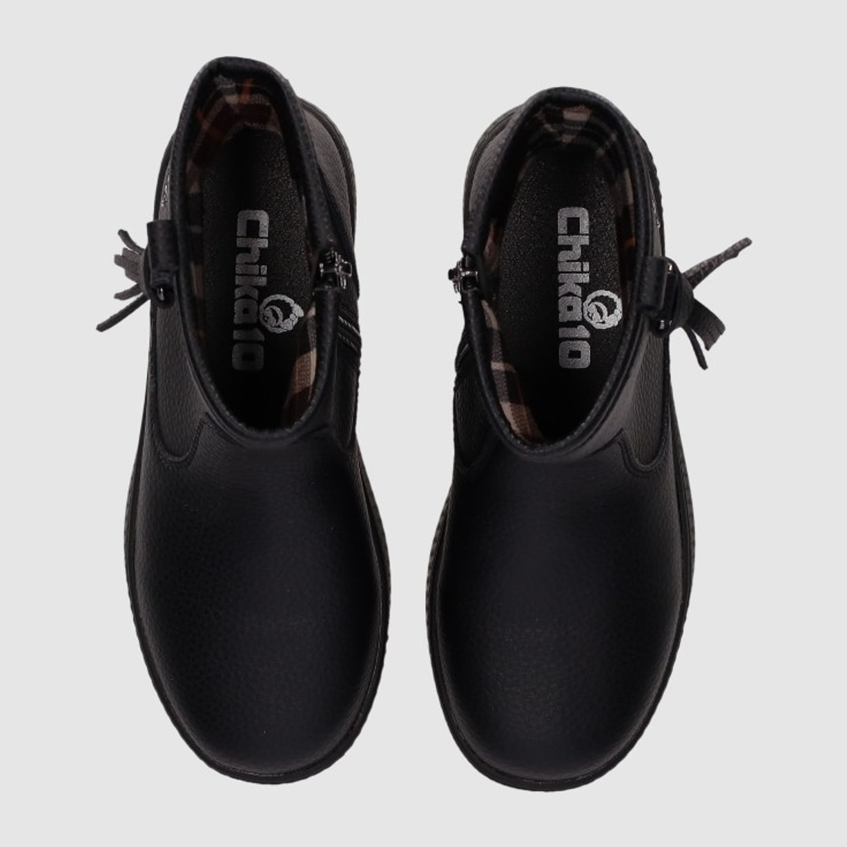 Botines de Piel - Negro - Tacón: Bajo