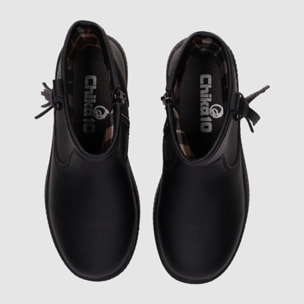 Botines de Piel - Negro - Tacón: Bajo