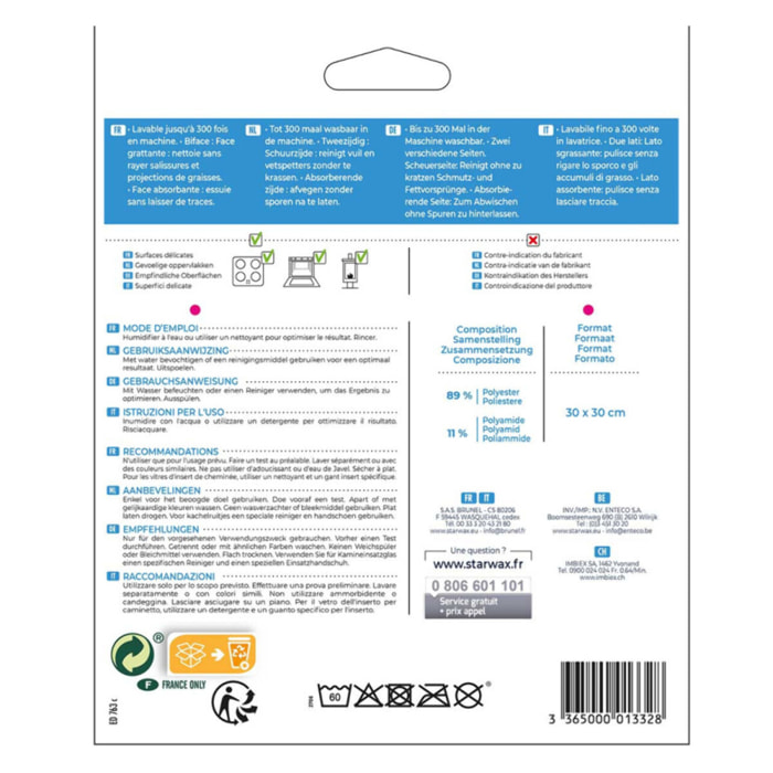 Pack de 4 - Starwax - Microfibre Vitroceram Et Induction X1