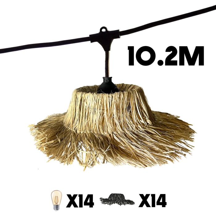 Guirlande connectable TAHITI 14 ampoules E27 10.2M