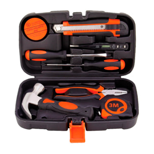 Set di strumenti domestici con valigia di trasporto e 9 pezzi.