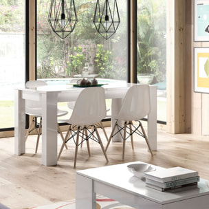 Mesa de comedor extensible Kendra 140 Blanco Brillo