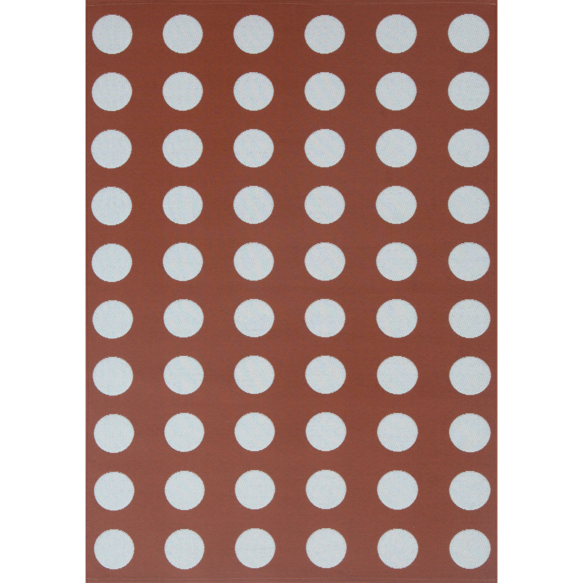 RIVIERA - Tapis intérieur/extérieur à motif pois marron
