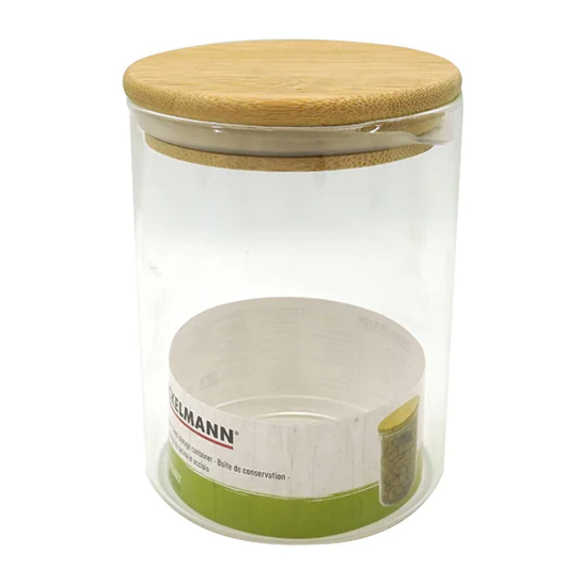 Boîte de conservation en verre 0,9L avec couvercle en Bambou Fackelmann Nature