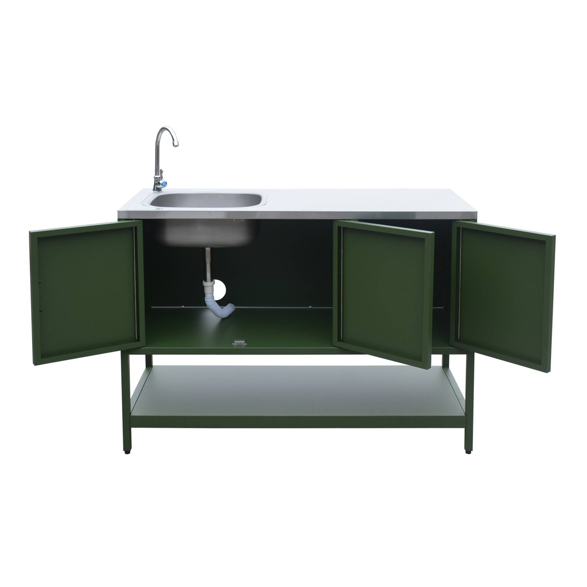 Module de cuisine extérieure acier avec évier L120cm NAXOS