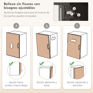 Alacena de Cocina Alta, Mueble Auxiliar de Cocina, con 5 Puertas, Estante Ajustable, Cajón, Encimera Abierta de Microondas, Orificio para Cable, 100x40x180 cm, Gris