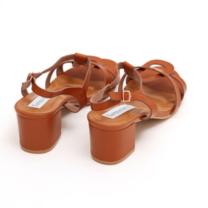 Sandali in simil pelle con tacco comodo