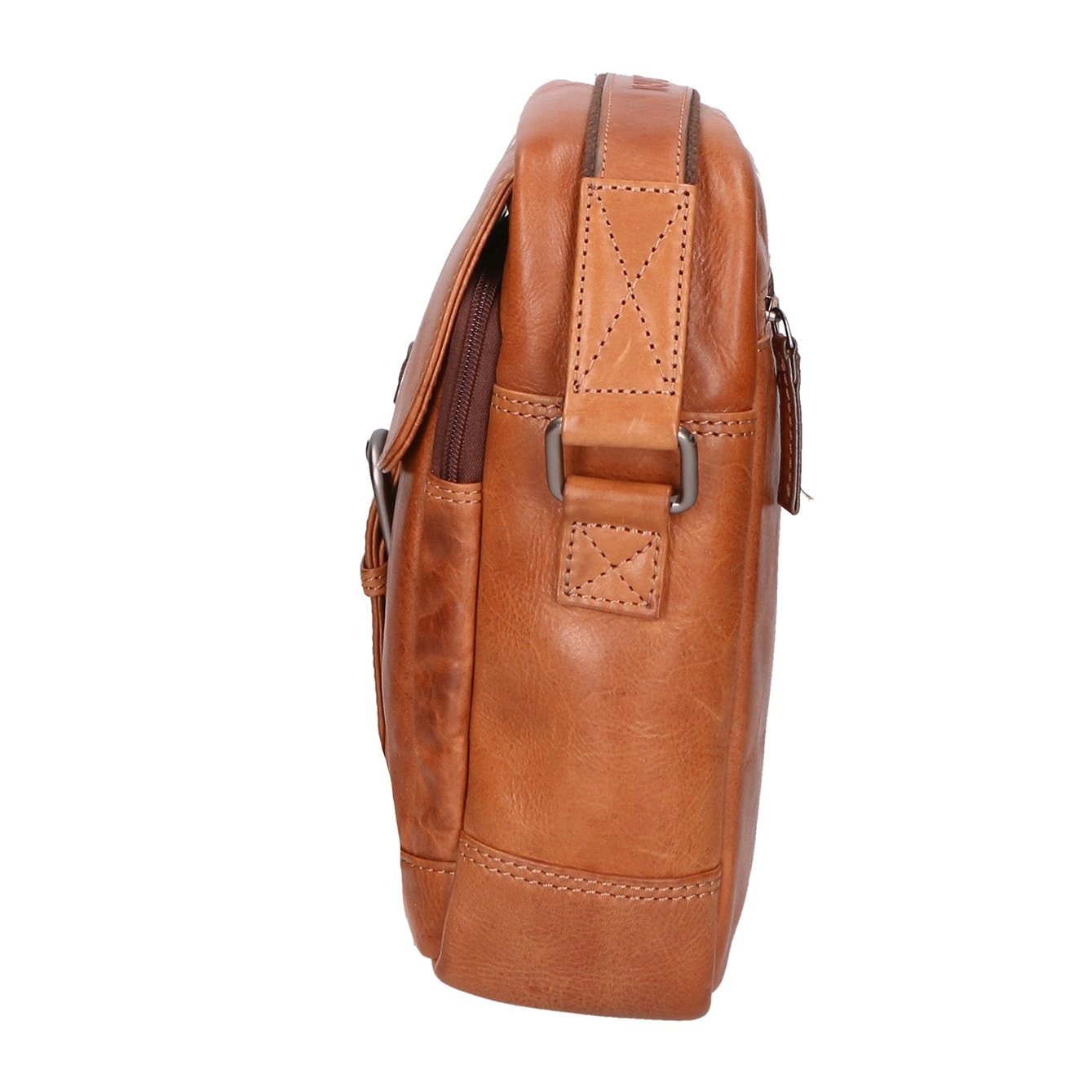 Borsa a tracolla unisex vera pelle - Modello False - 100% pelle di vacchetta - 22.0 x 24.0 x 7.5 cm