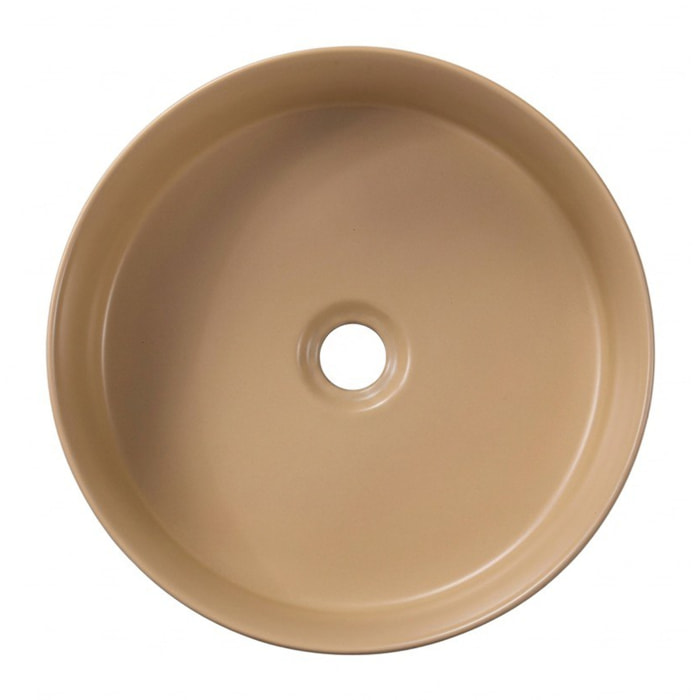 Vasque à poser ronde 36 cm hauteur 12,5 cm sans trop-plein moka mat PixL (CEPX3636MOM)
