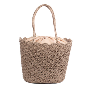 Basentello Bolso de hombro Mujer. Fabricaco en algodón tejido artesanal a mano.