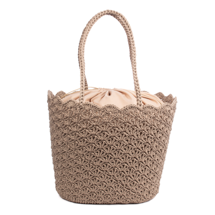 Basentello Bolso de hombro Mujer. Fabricaco en algodón tejido artesanal a mano.