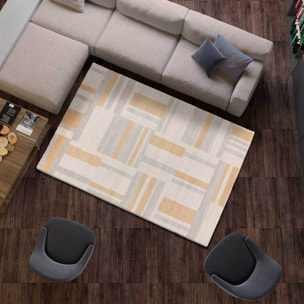 CRAFT Alfombra geométrica en tonos beige y gris, varias medidas disponibles