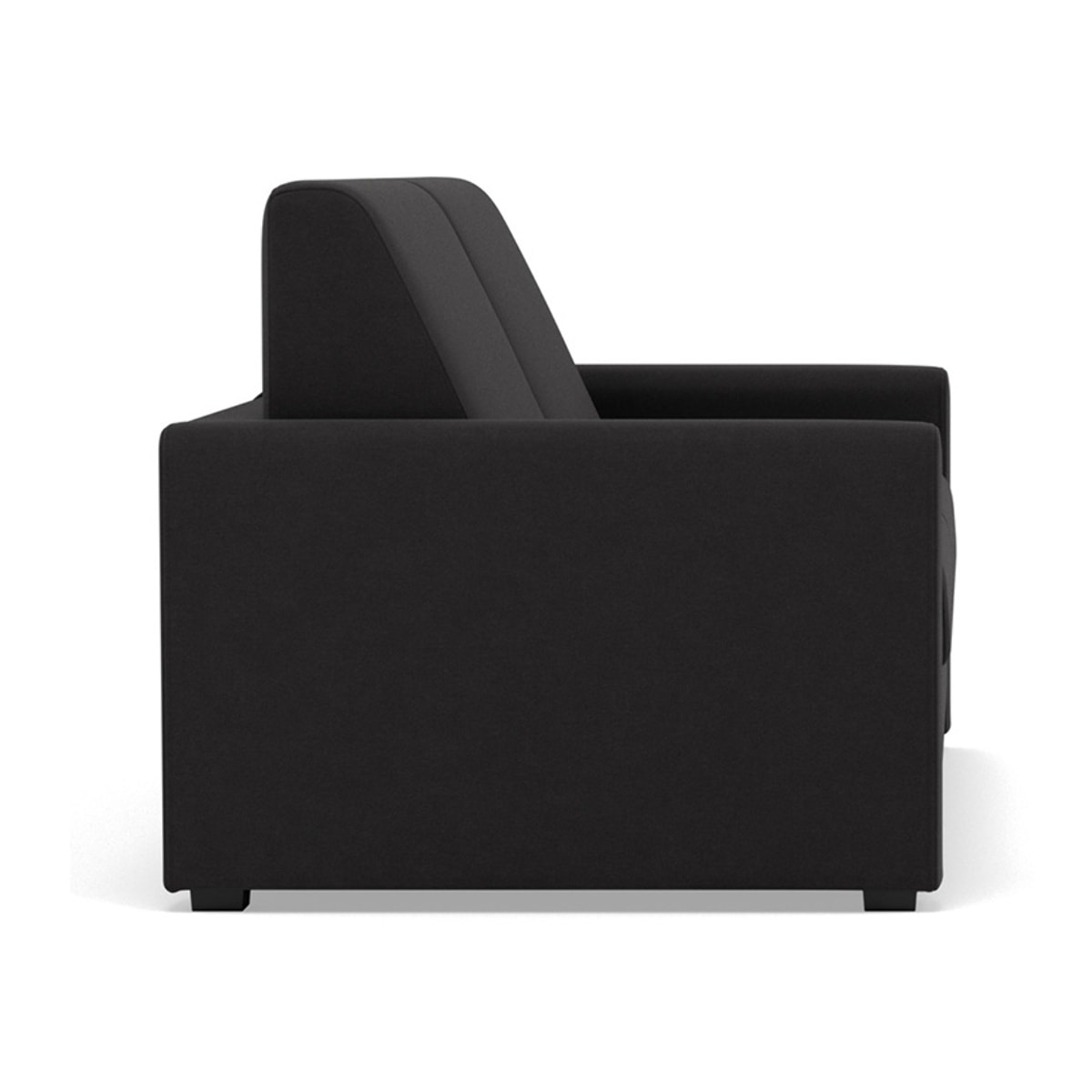 Julia - canapé 3 places convertible couchage quotidien matelas 14 cm en tissu - Noir