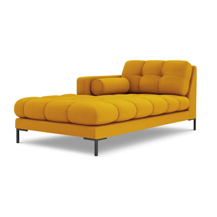 Méridienne gauche "Bali" en tissu structurel jaune