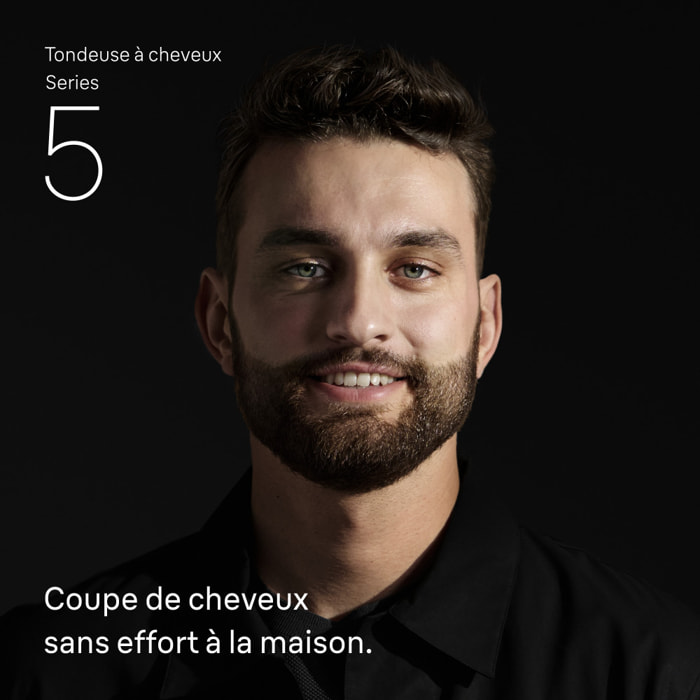 Braun Tondeuse À Cheveux Series 5, + 2 Outils Pour Créer Son Style, Lame Affûtée Et Inusable, 9 Longueurs, HC5510, Noir