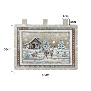 Copriforno Cucina Universale Cinigliato Copertura ProtezioneDecoarzione Forno Disegno Chalet Marrone