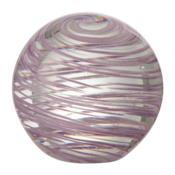 J-Line presse-papier Tourbillon - verre - mauve - large