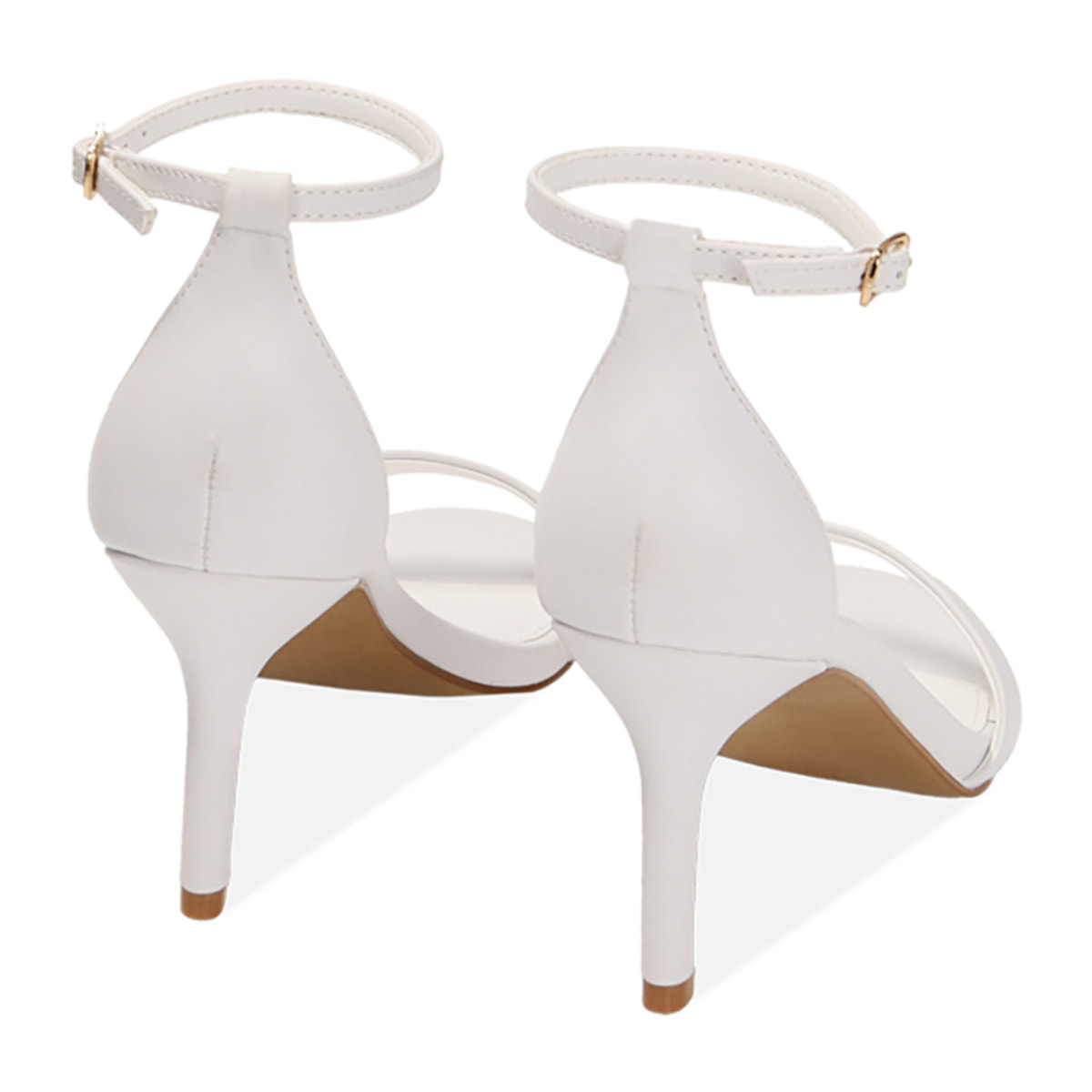 Sandalias blancas, tacón 8,5 cm