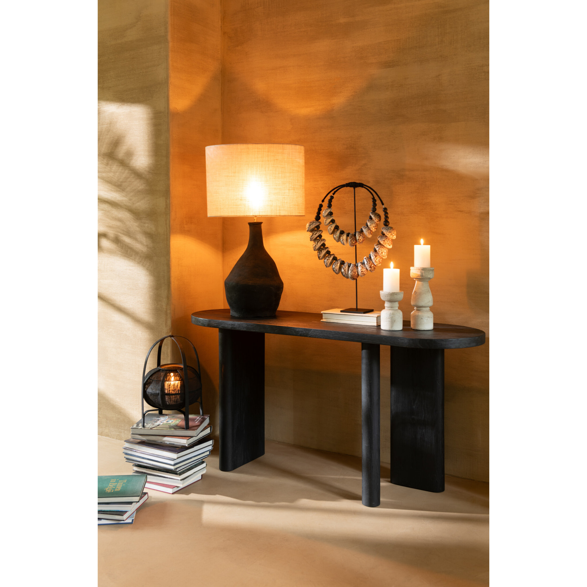 J-Line décoration Sur Pied - coquillages - noir