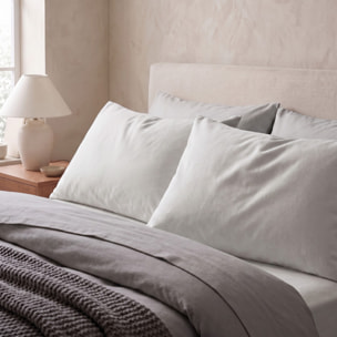 Coppia di federe in flanella 100% cotone - Grigio